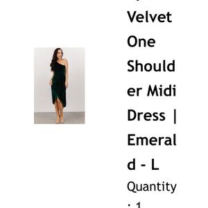 Baltic Born Velvet One Shoulder Midi Dress - Emerald